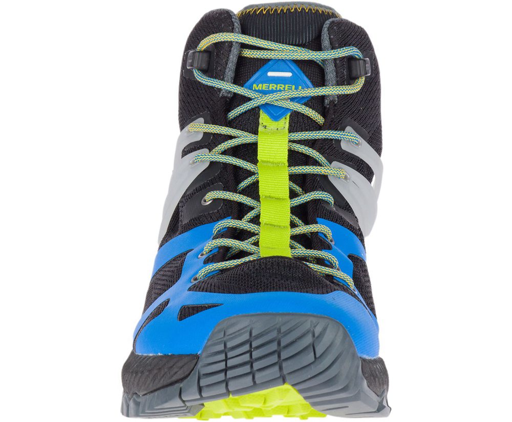 Merrell Hiking Boots Black/Blue/Green - MQM Ace Mid Waterproof - Mens 51IWHGCTJ